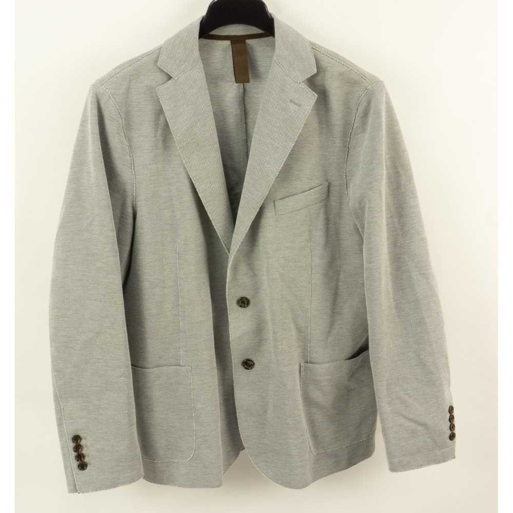 Eleventy Unstructured Raw Edge Patch Pocket Blazer Jacket Men's IT 58 US 48 Gray